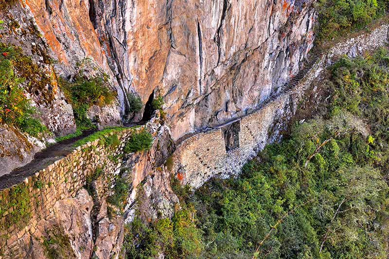 View of Machu Picchu Inca Bridge