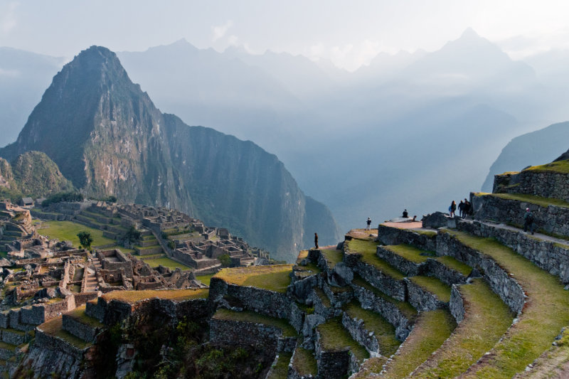 Vista de la montaña Huayna Picchu desde la Ciudadela Inca