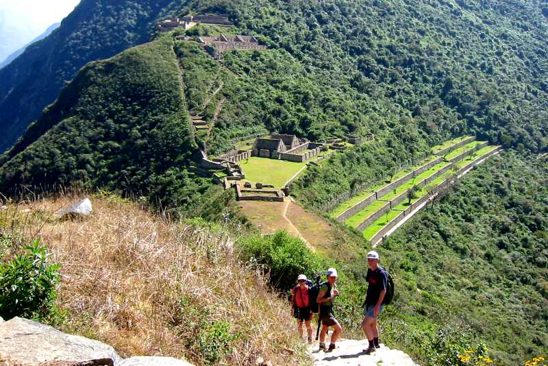 Tourists entering the archaeological site of Choquequirao