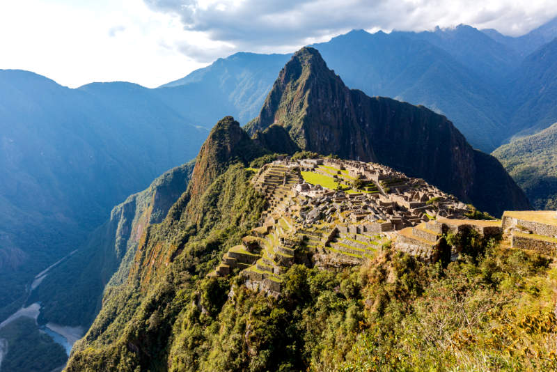 Machu Picchu built on a mountaintop