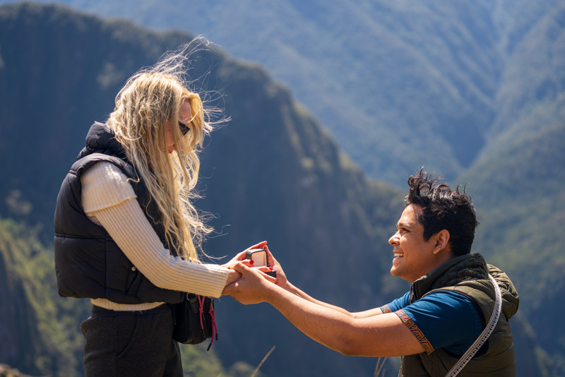Pedida de mano en Machu Picchu