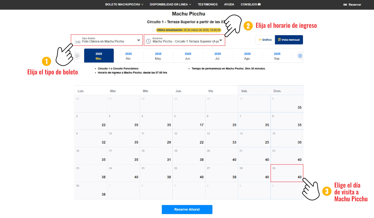 Machu Picchu ticket availability