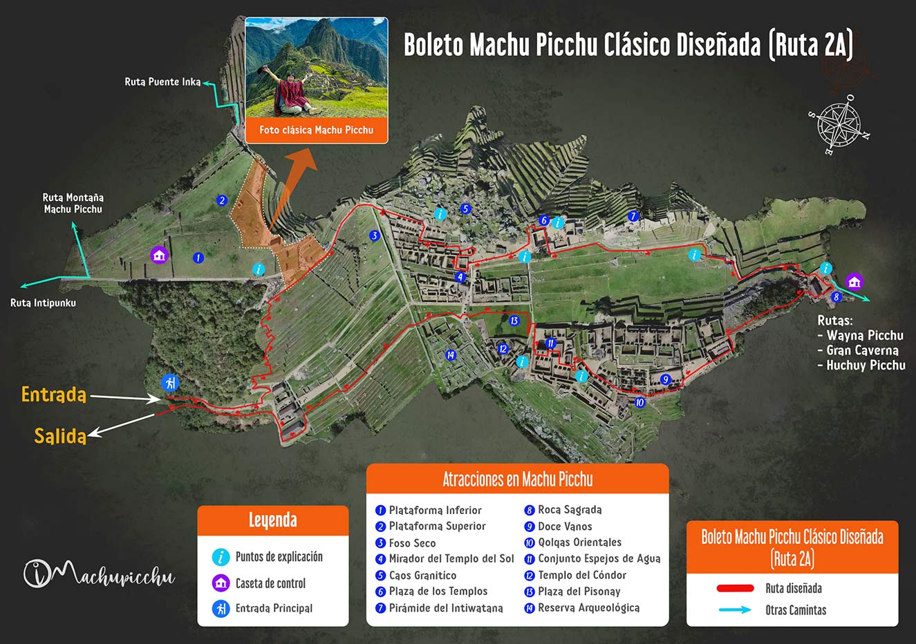 Route map 2A Machu Picchu Classic Designed