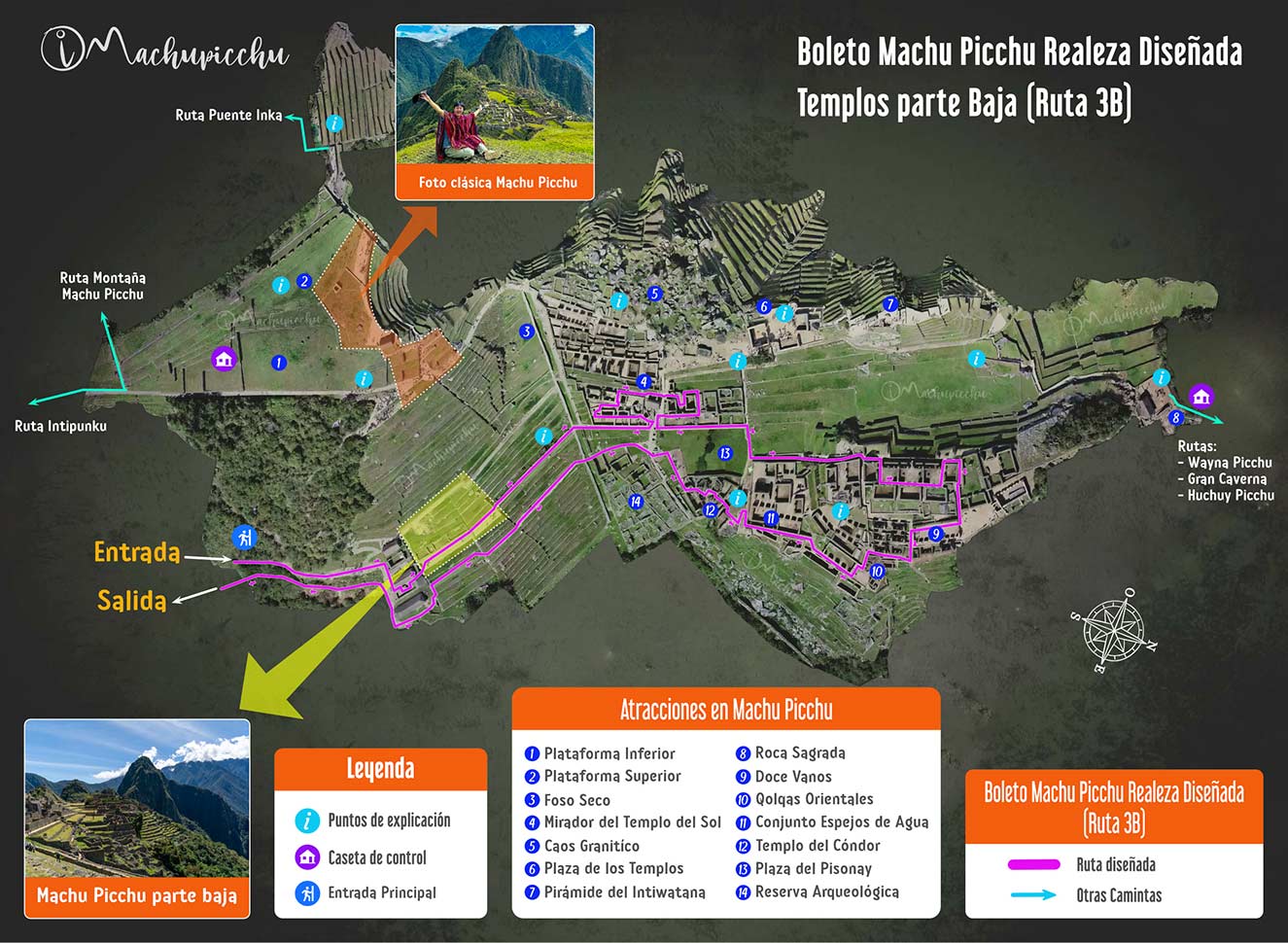 Map route 3B Machu Picchu Royalty Designed
