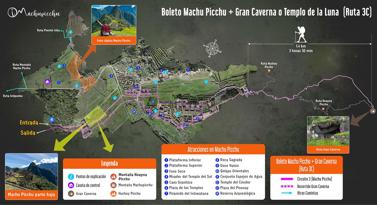 Route map 3C Machu Picchu + Great Cavern