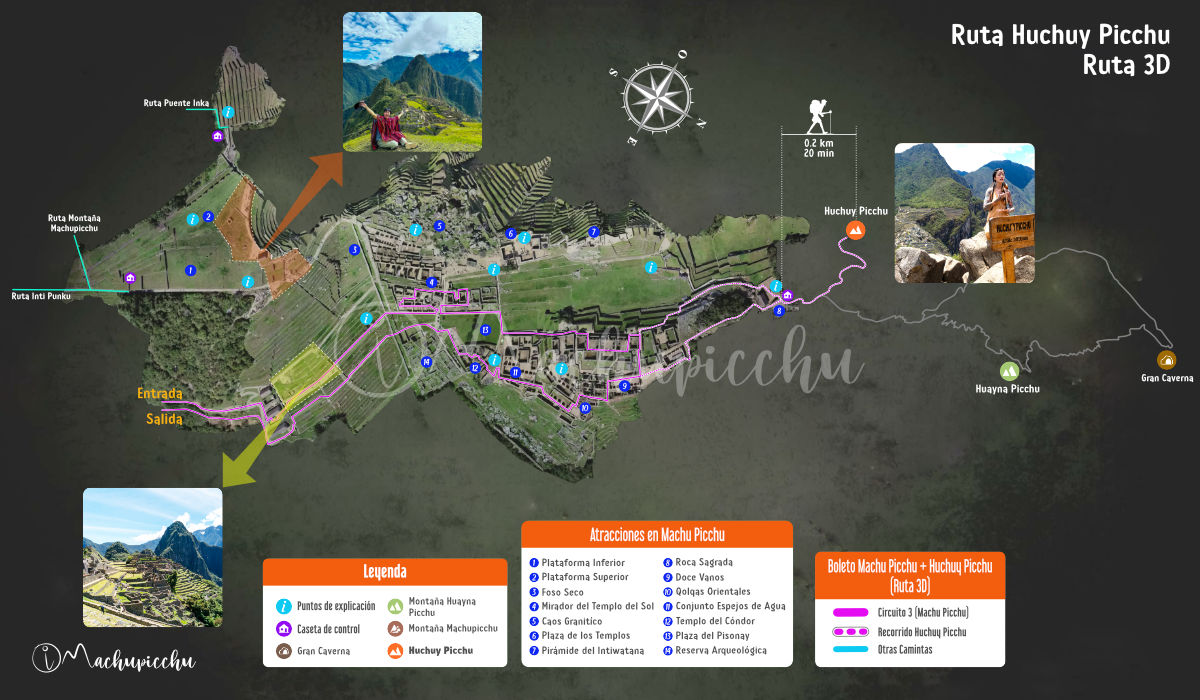 Route to Huchuy Picchu Mountain (3D)