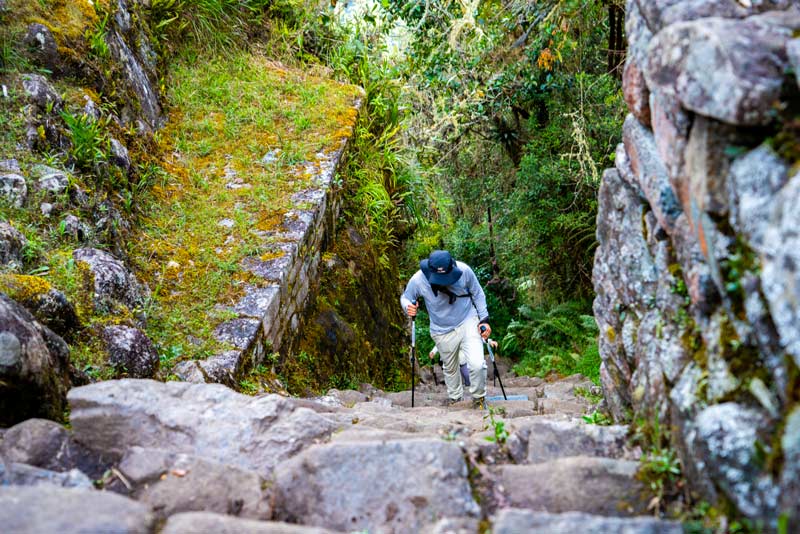 Trecho da Trilha Inca que leva a Machu Picchu