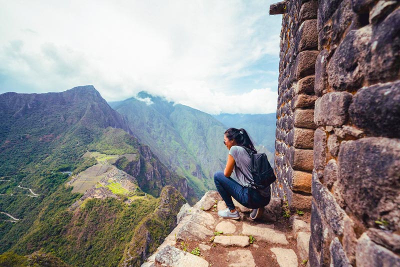 Observando a cidadela de Machu Picchu de Huayna Picchu