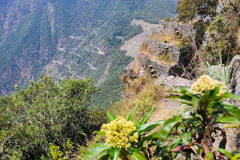 View of the Hiram Bingham Highway from the path to Huayna Picchu