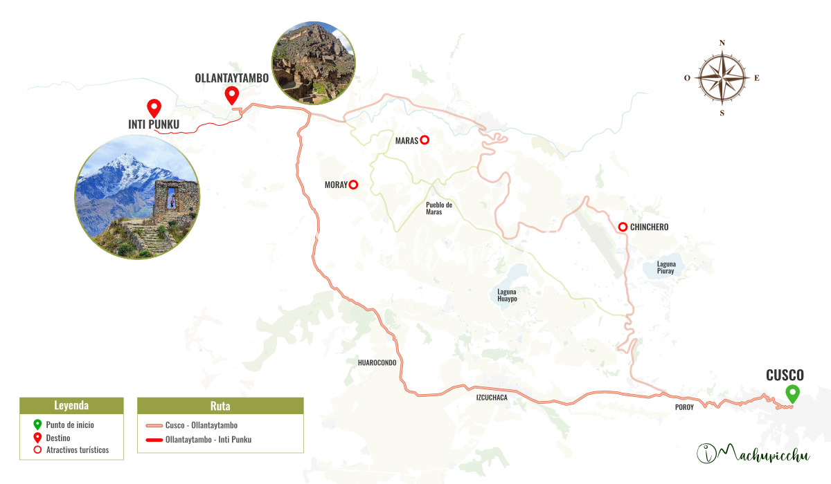 Route to Ollantaytambo from the city of Cusco