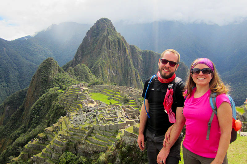 Tourists in Machu Picchu in the low season