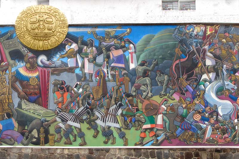 Photo of a part of the mural History of Cusco - A. El Sol