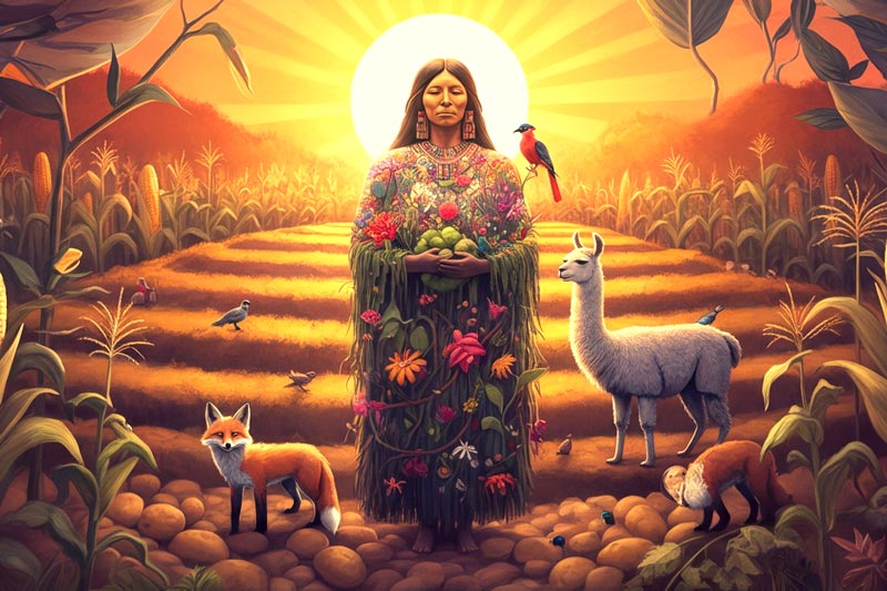 Graphic representation of Mother Earth - Pachamama