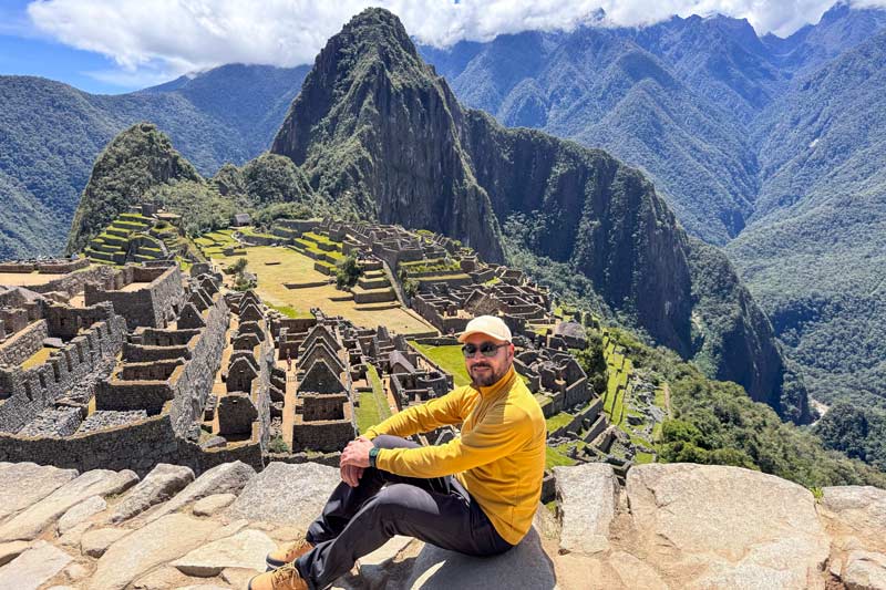 Foto clássica de cartão postal de Machu Picchu