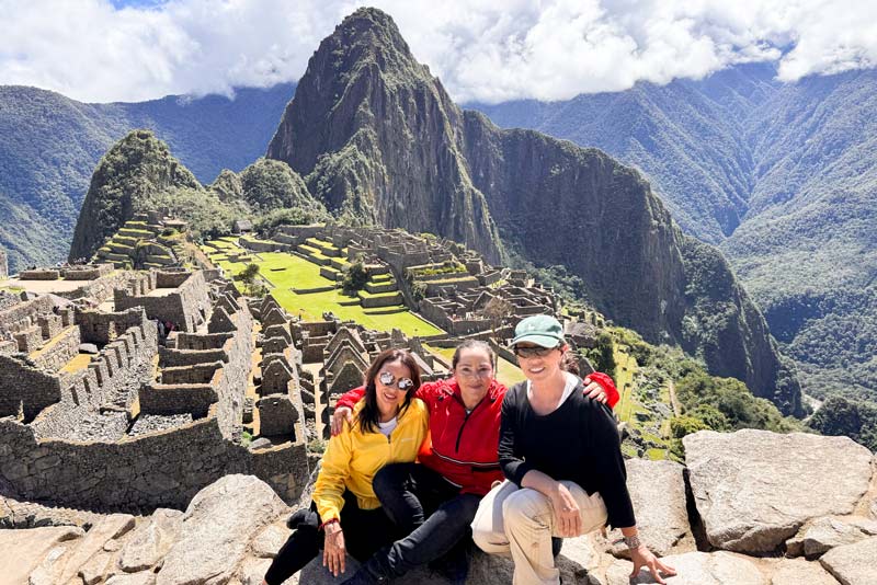 Tourist friends in Machu Picchu