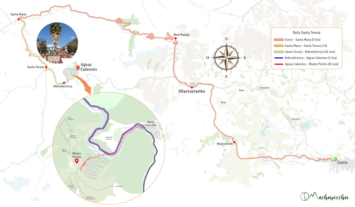 This is the route to Machu Picchu via Santa Teresa