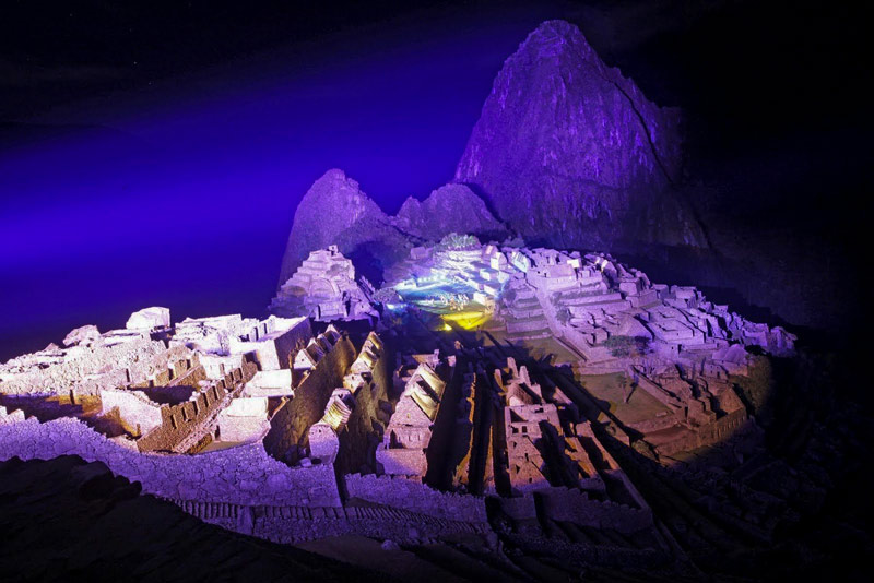 Lighting of Machu Picchu for its anniversary