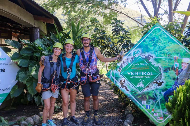 Tourists ready to do the zipline