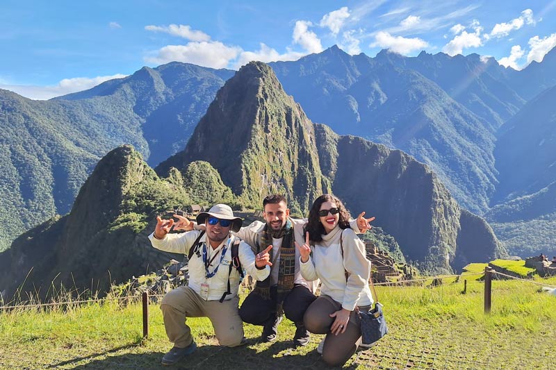 Foto clássica de turistas em Machu Picchu
