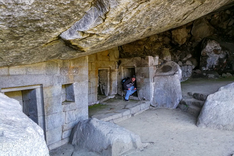 Tourist inside the Temple of the Moon